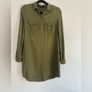 Cotton:On Utility Tunic Shirt Dress – Olive Green – Size S